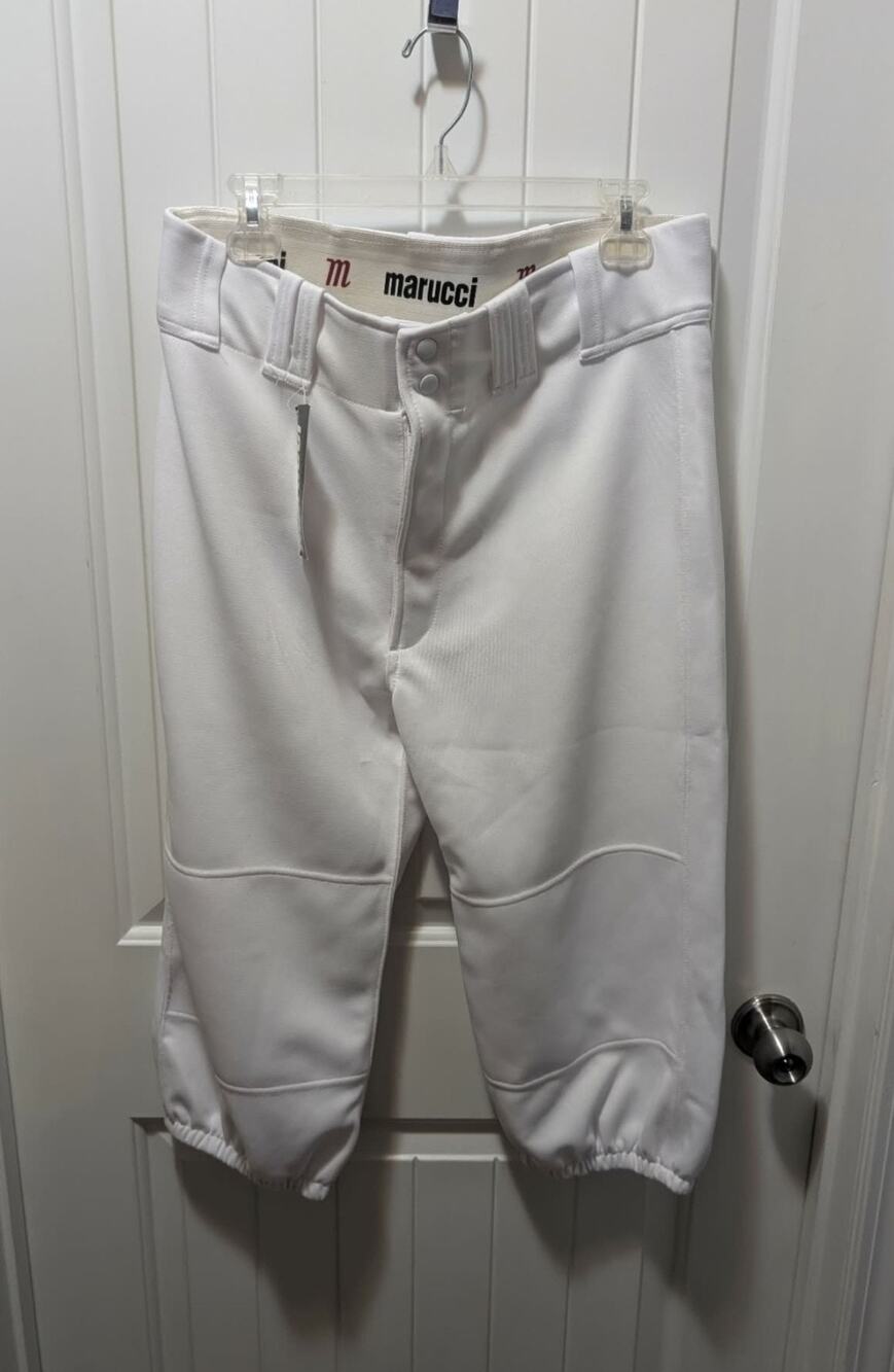 NEW! Marucci White Elite Tapered Short Baseball Pants Men's Size M